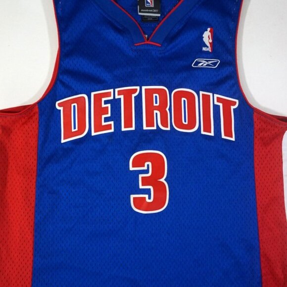Big Ben Wallace DETROIT PISTONS Stitched Vintage Reebok Jersey Size Men's Medium - Picture 4 of 11